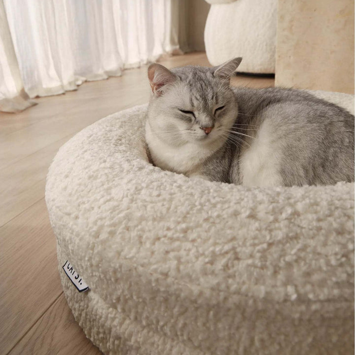 Solid Color Leisure Round Pet Nest Bed for Indoor Comfort